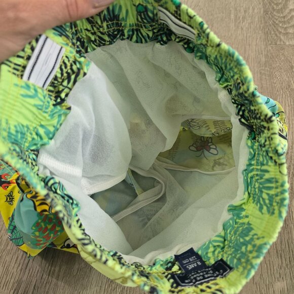 Vilebrequin Boys Tropical Print Swim Shorts Size 8 Years Elastic Waist W/ Pocket - Picture 9 of 15